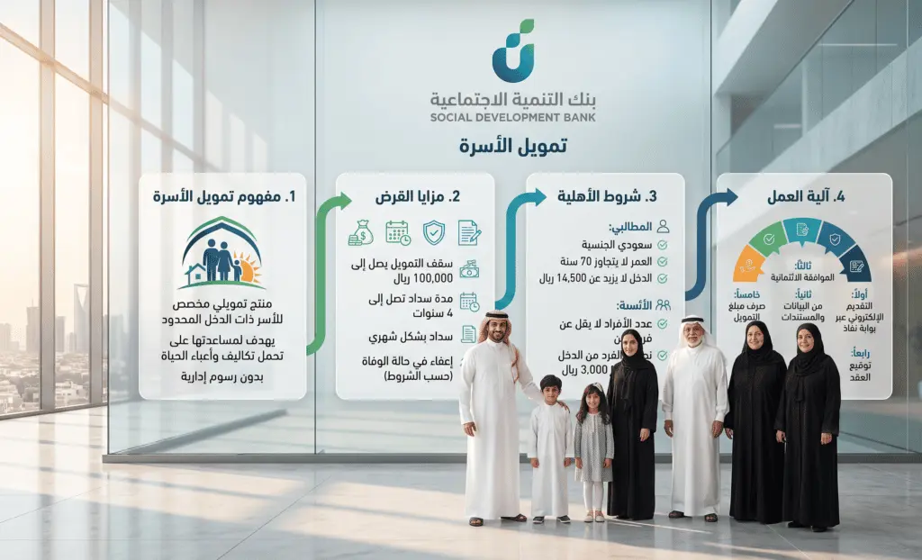 مفهوم وآلية العمل الخاصة بـ بنك التنمية الاجتماعية قرض الأسرة