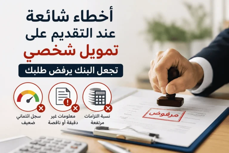 أخطاء شائعة عند التقديم على تمويل شخصي تجعل البنك يرفض طلبك