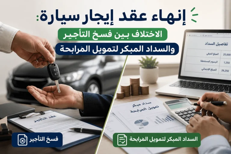 إنهاء عقد إيجار سيارة: الاختلاف بين فسخ التأجير والسداد المبكر لتمويل المرابحة