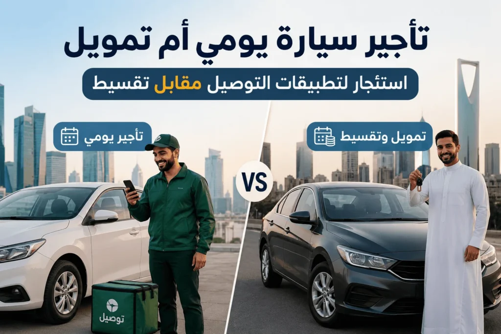 تأجير سيارة يومي أم تمويل: استئجار لتطبيقات التوصيل مقابل تقسيط