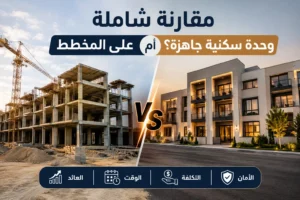 مقارنة شاملة: هل الأفضل شراء عقار على المخطط أم وحدة سكنية جاهزة؟
