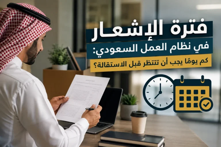 فترة الإشعار في نظام العمل السعودي: كم يومًا يجب أن تنتظر قبل الاستقالة؟