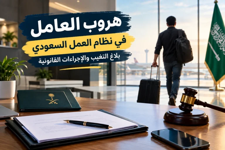 هروب العامل في نظام العمل السعودي: بلاغ التغيب والإجراءات القانونية